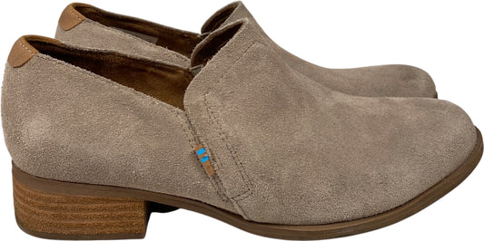Toms Women’s Gray/Taupe Suede Shaye Low Heel Ankle Booties - 8.5