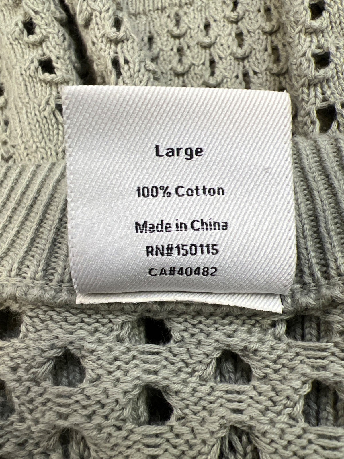 Varley Women’s Green Short Sleeve Open Knit V-Neck Sweater - L