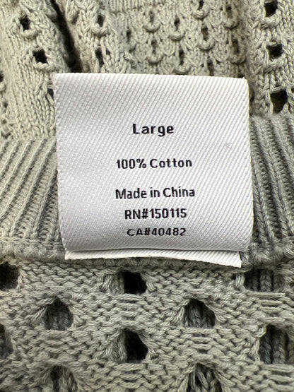 Varley Women’s Green Short Sleeve Open Knit V-Neck Sweater - L