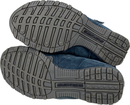 Skechers Women’s Blue Bikers Zappiest Suede Zip Ankle Boots - 8 Wide