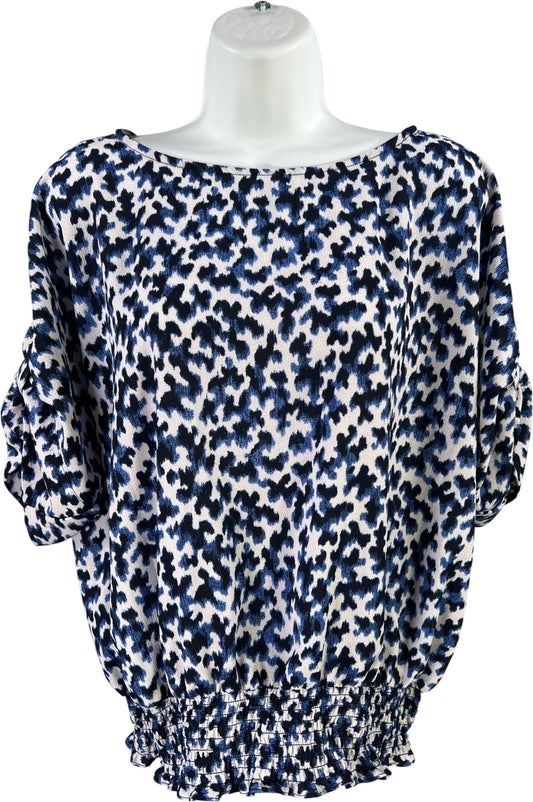 Michael Kors Women’s Blue/White Short Sleeve Blouse - L