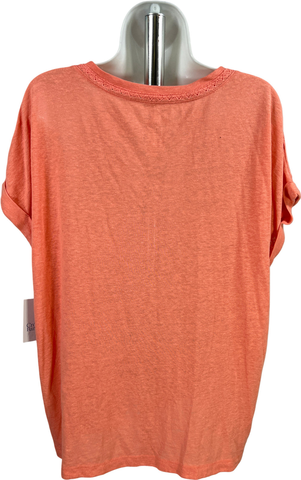 Croft and Barrow Women’s Pink/Coral Linen Cap Sleeve T-Shirt - L