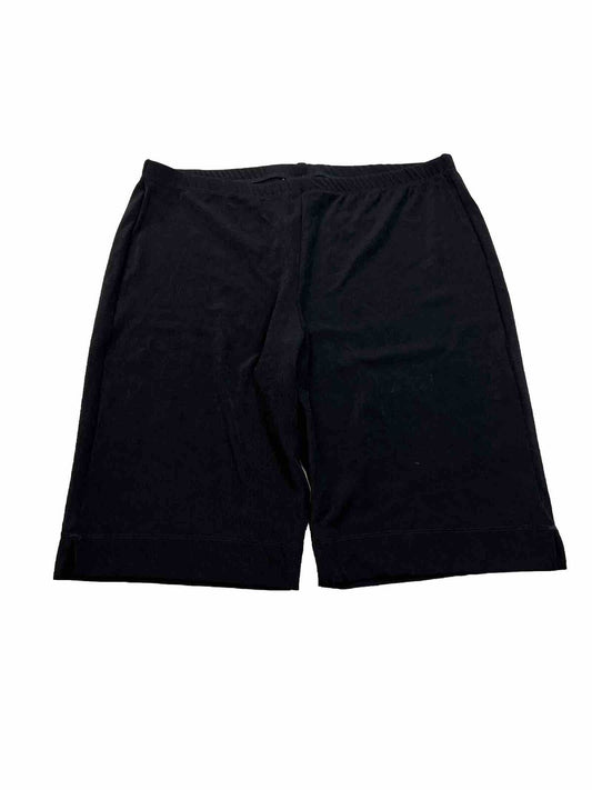 NEW Chico's Travelers Women's Black Bermuda Lake Pull On Shorts - 2/L