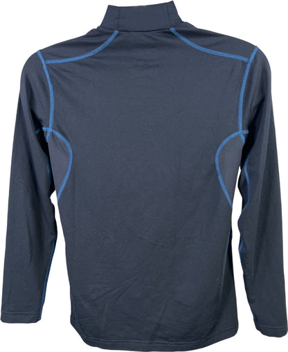 Nike Men’s Blue Fitted Pro Combat Long Sleeve Athletic Shirt - M