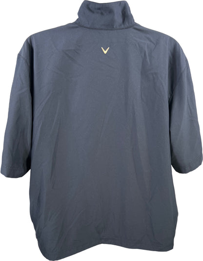 Callaway Golf Men’s Blue Short Sleeve Microfiber 1/4 Zip Pullover Jacket - L