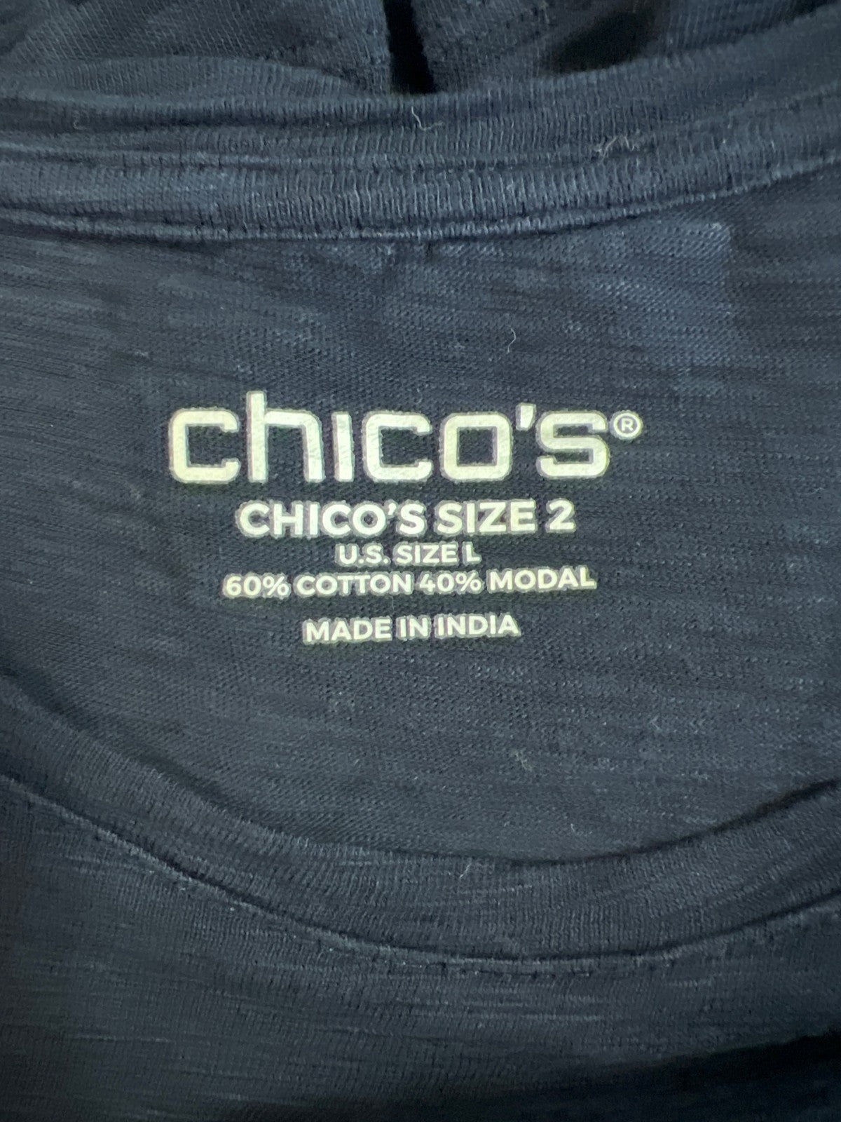 Chico’s Women’s Navy Blue 3/4 Bell Sleeve Shirt - 2/US L