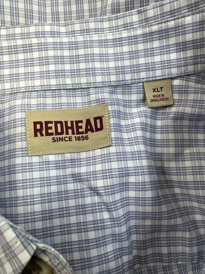 RedHead Men’s Gray/Blue Plaid Short Sleeve Button Up Shirt - XL Tall