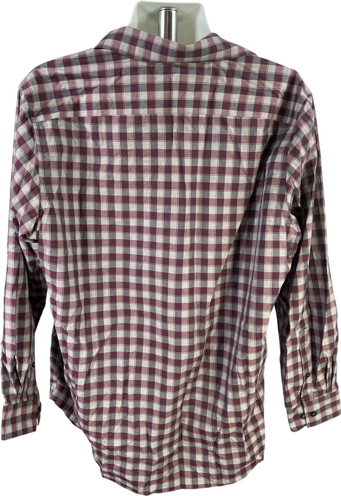 Michael Kors Men’s Purple/Gray Checkered Non-Iron Button Up Dress Shirt - 17.5