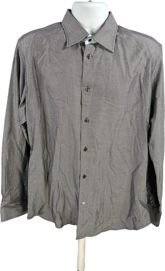Robert Graham Men’s Black/White Long Sleeve Button Up Dress Shirt - 43 - L/XL