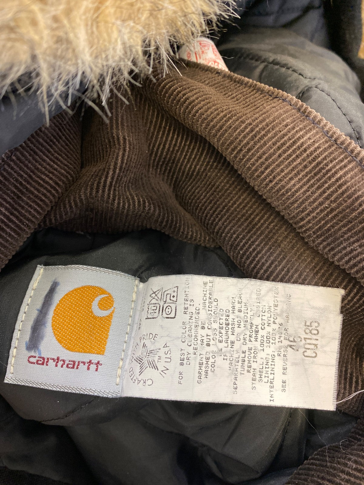 Carhartt Men’s Black Insulated Duck Canvas Work Coat - 46/XL