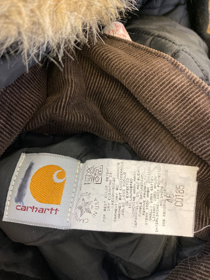 Carhartt Men’s Black Insulated Duck Canvas Work Coat - 46/XL