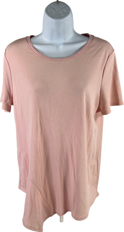 Halston Women’s Pink Short Sleeve Knit Asymmetrical T-Shirt - M