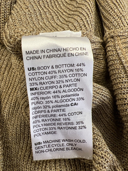 Chico’s Women’s Brown Long Sleeve Knotted Front Long Sleeve Sweater - 1/US M