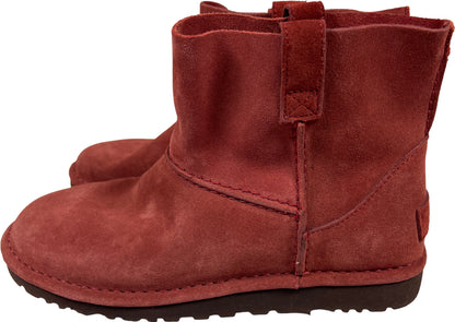 UGG Women’s Red Suede Unlined Mini Boots - 8