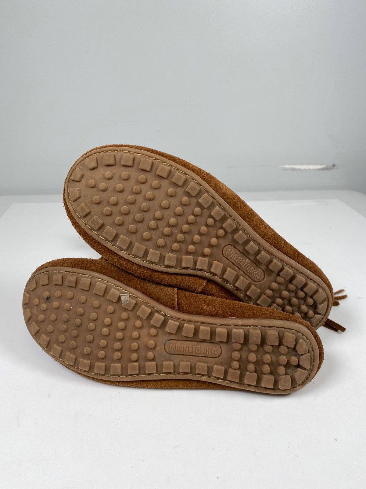 Minnetonka Women’s Brown Suede Double Fringe Pull On Mid Calf Boots - 7.5