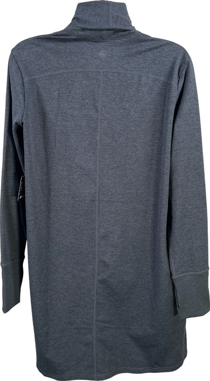 Eddie Bauer Women’s Blue Train Ascent Long Line Twilit Open Wrap Top - M Petite