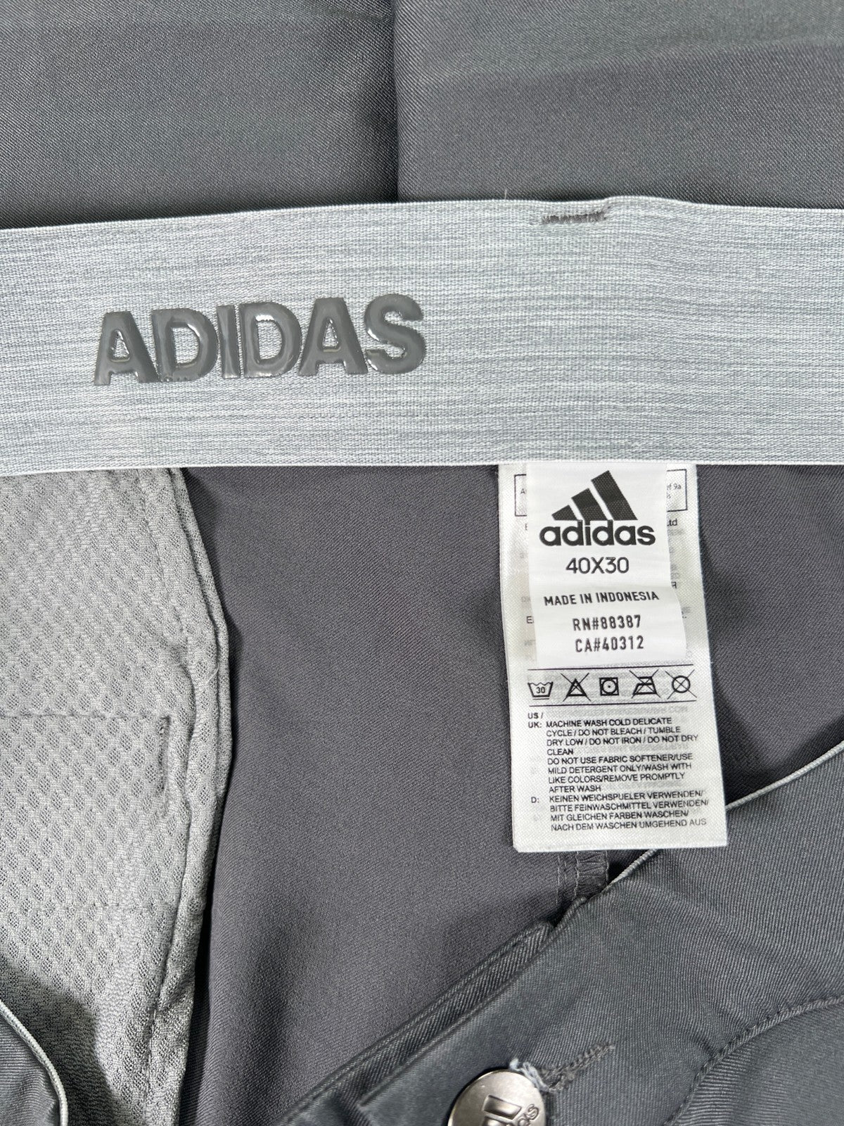 Adidas Men’s Gray Straight Leg Athletic Golf Pants - 40x30
