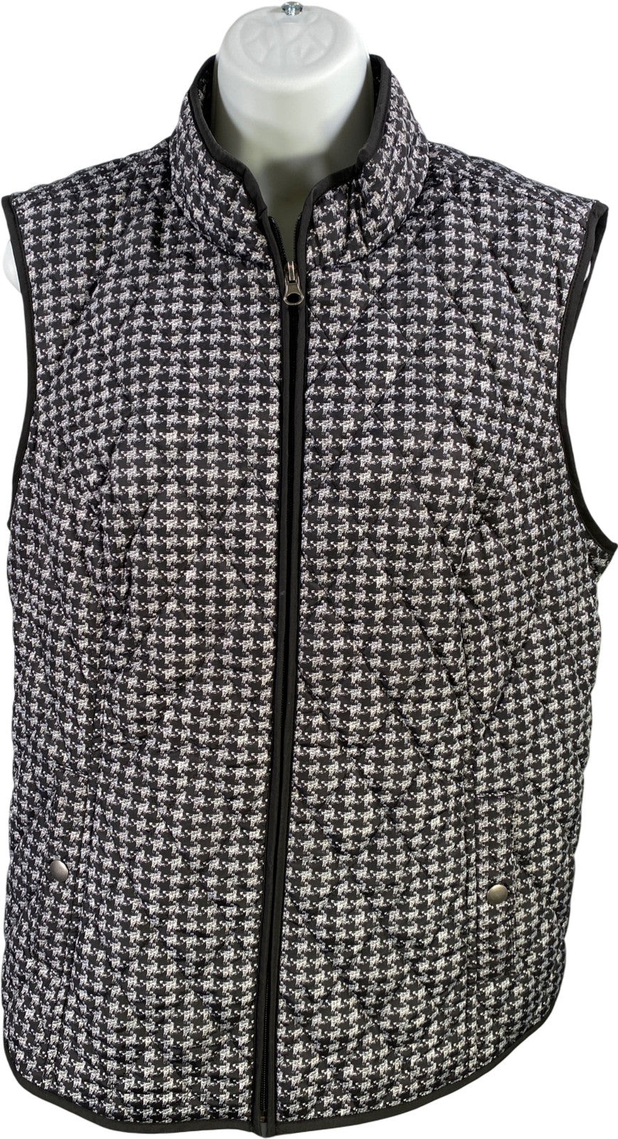 Croft and Barrow Women’s Black Sleeveless Light Puffer Full Zip Vest - L