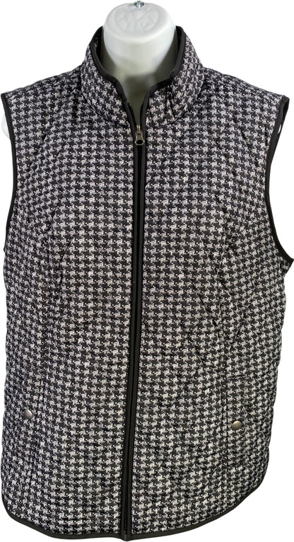 Croft and Barrow Women’s Black Sleeveless Light Puffer Full Zip Vest - L