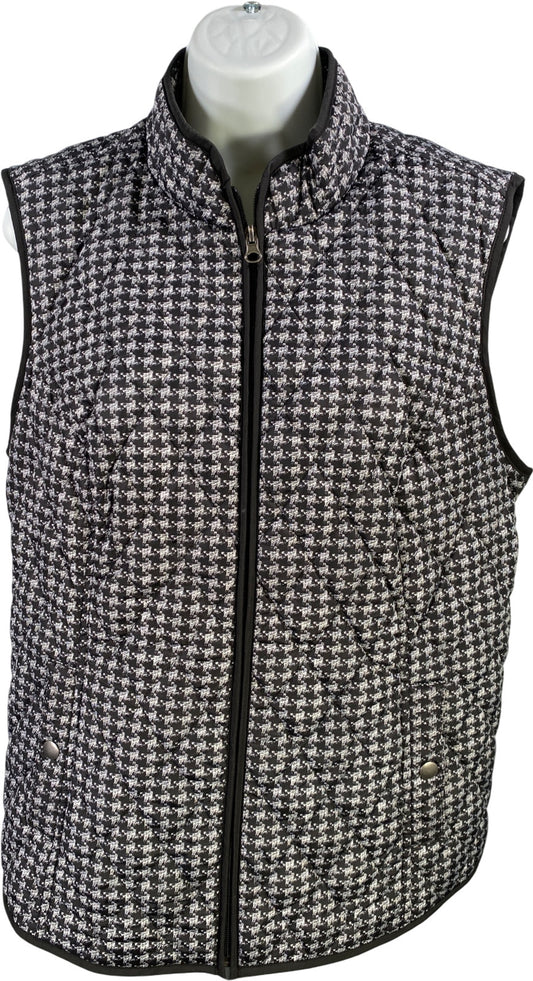 Croft and Barrow Women’s Black Sleeveless Light Puffer Full Zip Vest - L