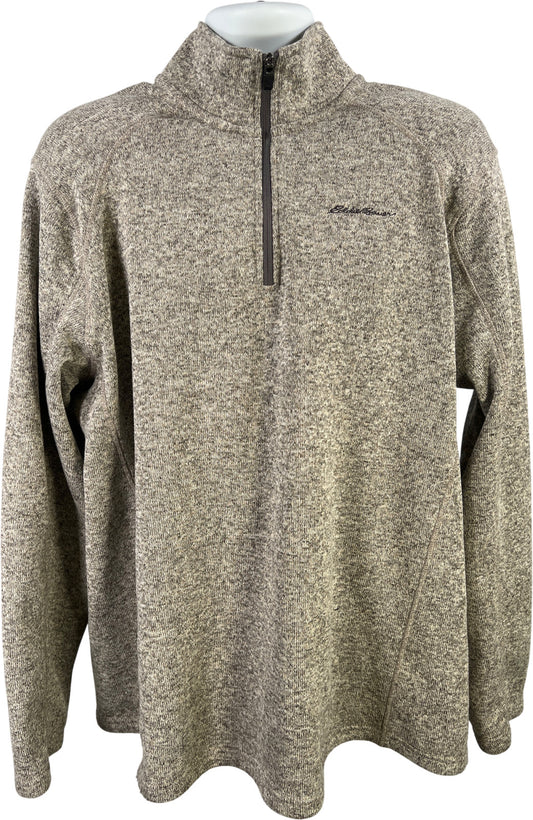 Eddie Bauer Men’s Gray Long Sleeve 1/4 Zip Pullover Sweater - 2XL