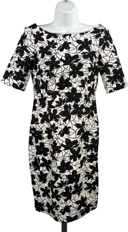 Calvin Klein Women’s White/Black Floral Short Sleeve Sheath Dress - 4