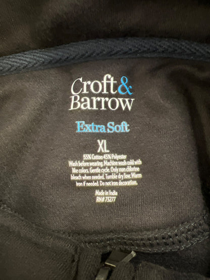 Croft and Barrow Men’s Black Extra Soft 1/4 Zip Pullover Sweater - XL