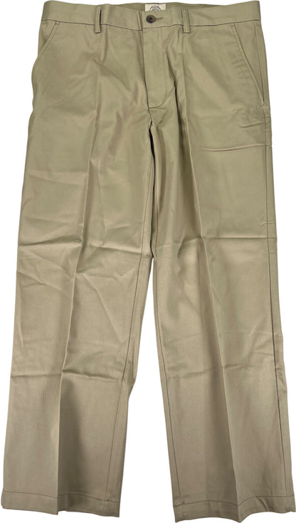 St.Johns Bay Men’s Beige Classic Fit Flat Front Khaki Pants - 36x29
