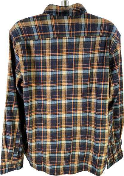 Sonoma Men’s Blue/Brown Supersoft Long Sleeve Button Up Flannel Shirt - XXL