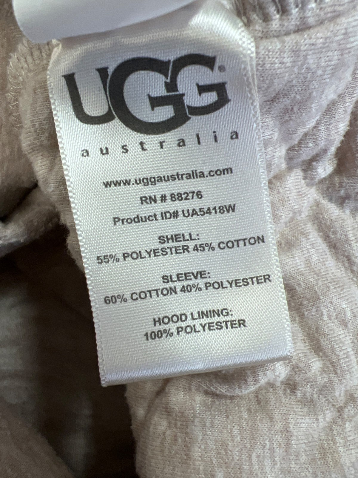 UGG Women’s Beige Quilted Sherpa Hood Full Zip Sweatshirt - XS