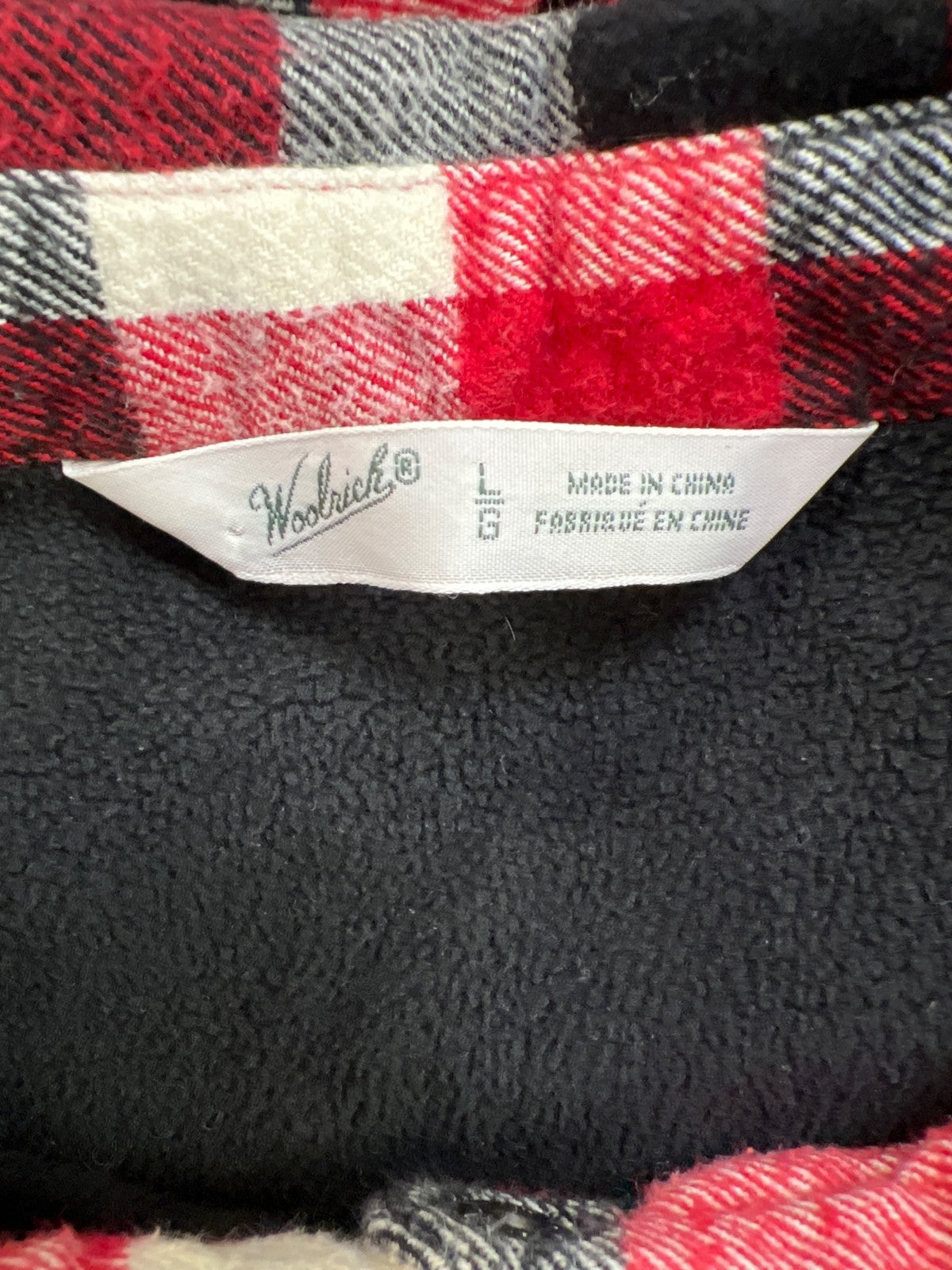 Woolrich Women’s Red Fleece Lined Snap Button Flannel Shirt - L