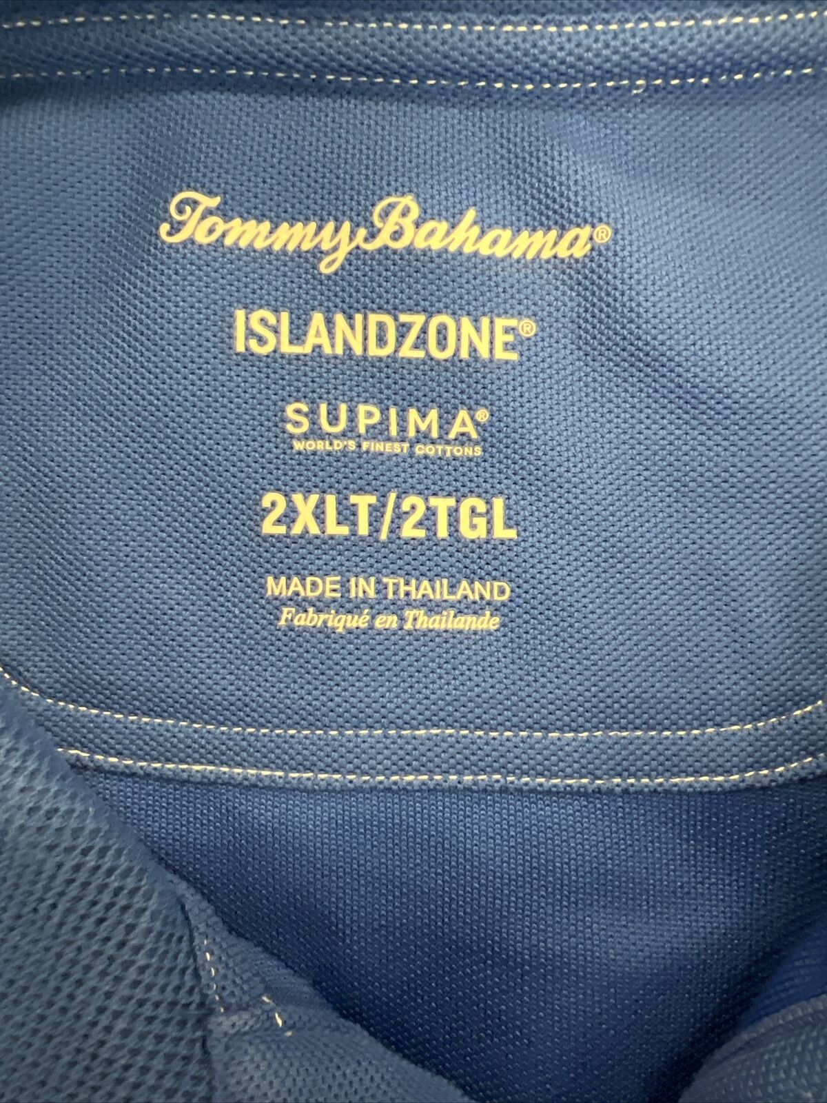 Tommy Bahama Men's Blue Island Zone Supima Cotton Polo - Tall 2XLT