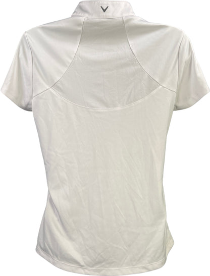Callaway Women’s White 1/4 Zip Short Sleeve Athletic Golf Shirt - S