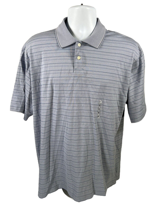 NEW Van Heusen Men's Blue Striped Studio Polo Shirt - L
