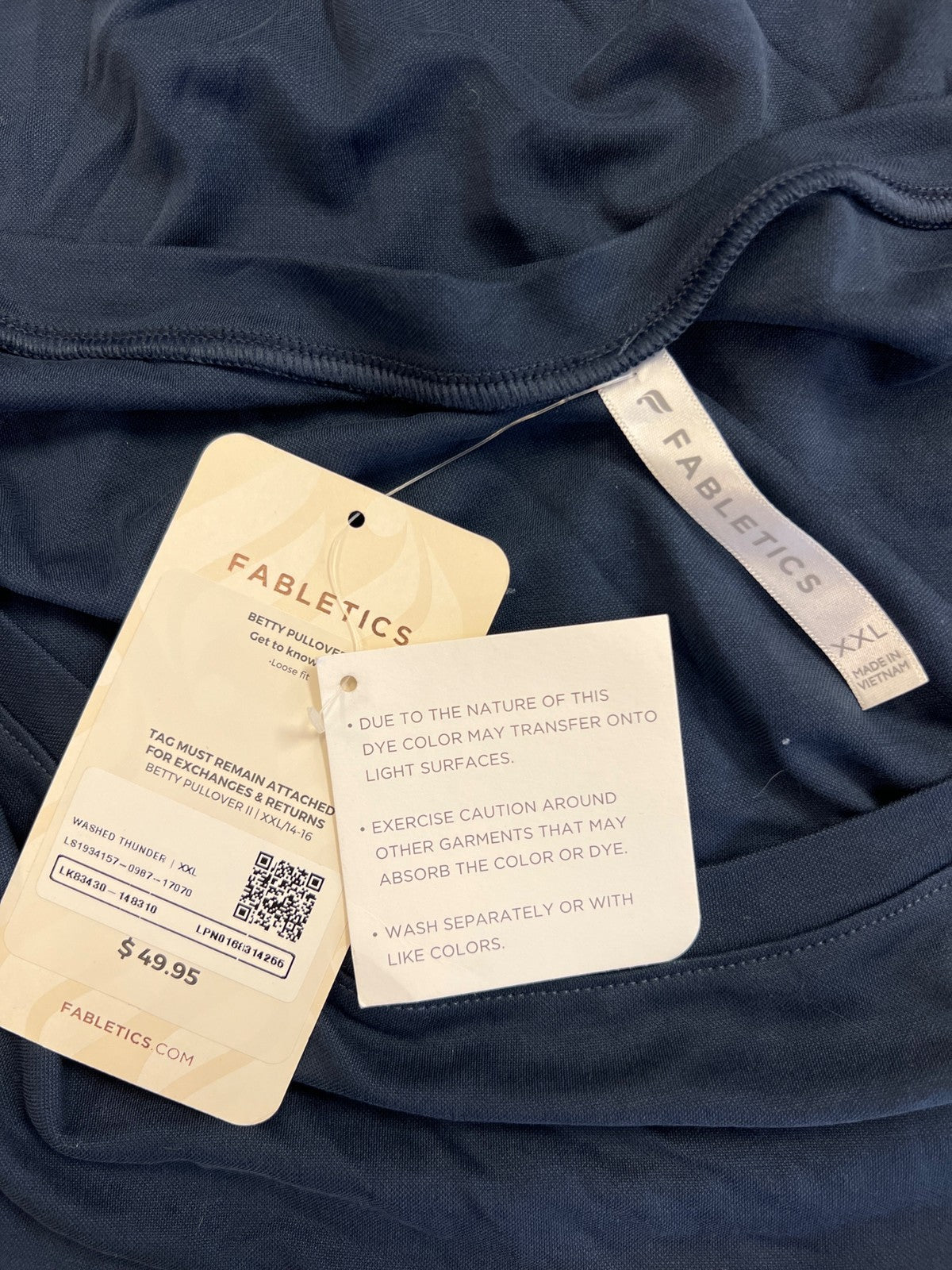 Fabletics Women’s Blue Loose Fit Betty Pullover Shirt - XXL