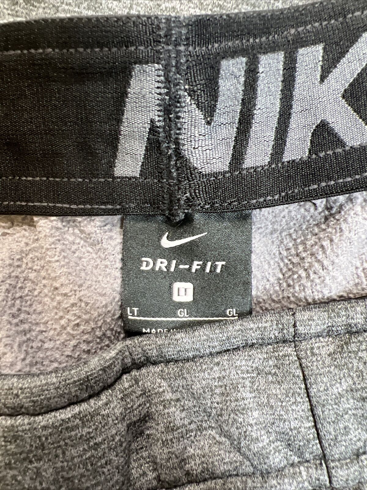 Nike Men's Gray Dri-Fit Fleece Lined Sweatpants - Tall LT