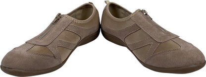Cobbie Cuddlers Women’s Taupe/Beige Suede Zip Top Walking Shoes - 9