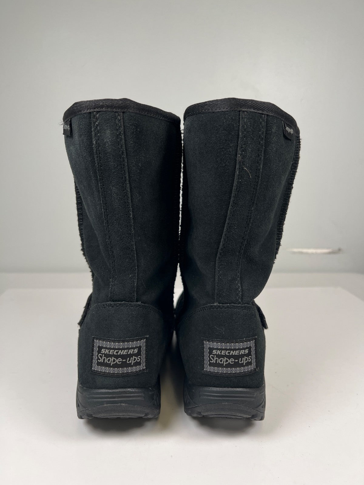 Skechers Women’s Black Shearling Shape Ups Boots - 7.5