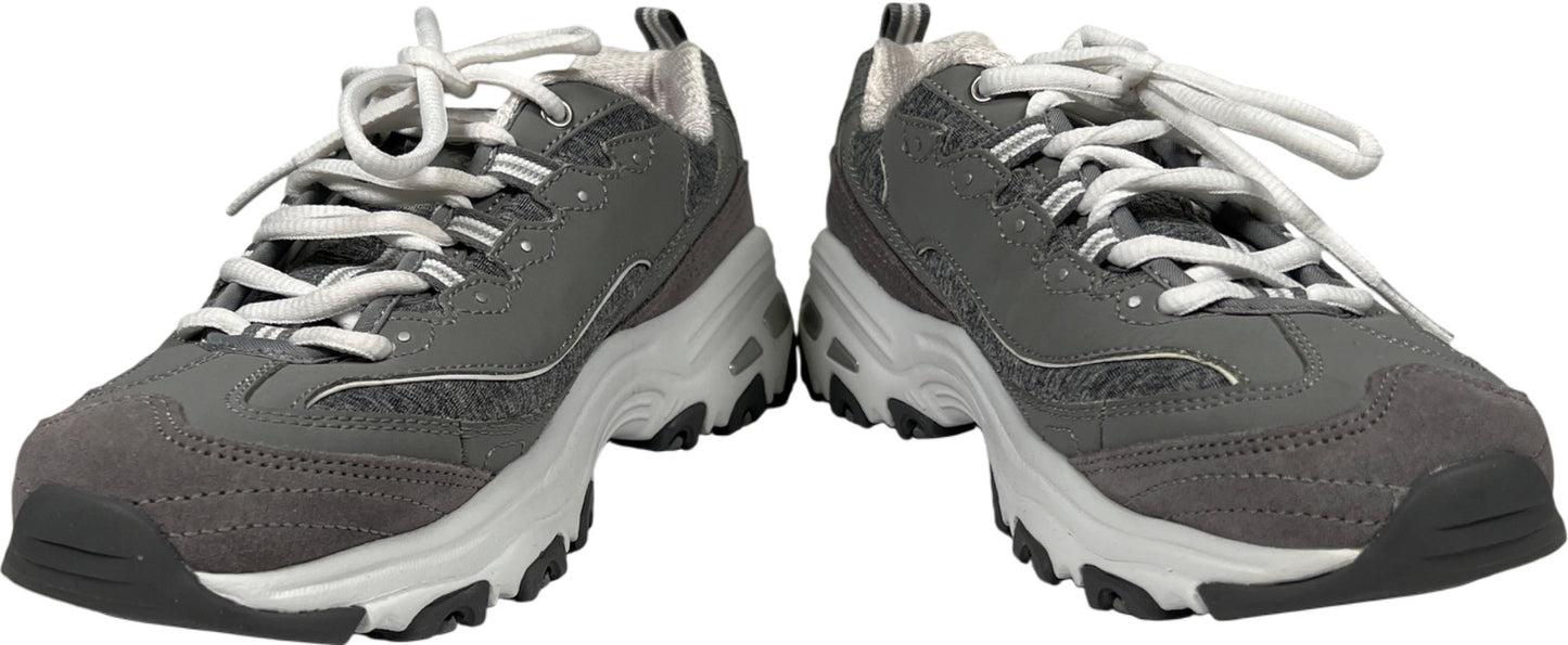 Skechers Women’s Gray D’Lites Air Cooled Memory Foam Lace Up Sneakers - 6.5