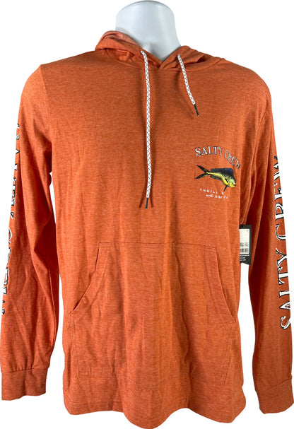 NEW Salty Crew Men’s Orange Premium Technical UPF 40 Hooded Shirt - S