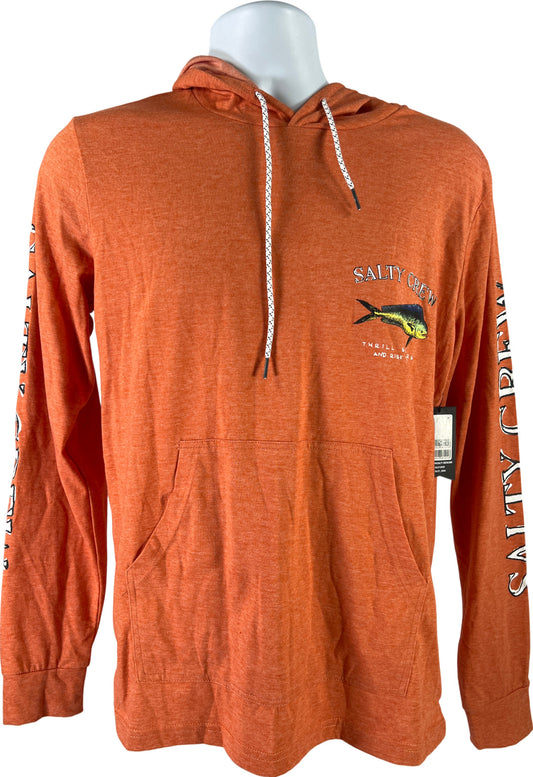 NEW Salty Crew Men’s Orange Premium Technical UPF 40 Hooded Shirt - S