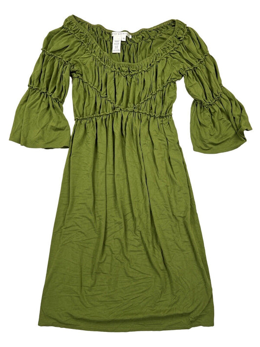 Max Studio Women's Green 3/4 Sleeve Boho Style Dress - L