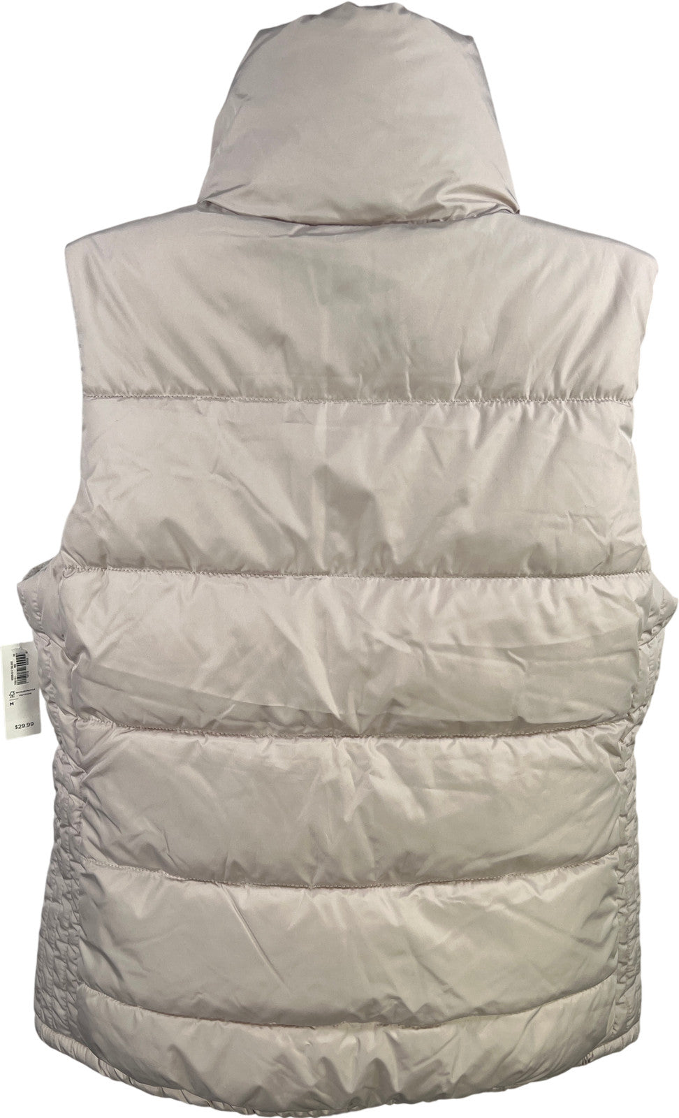 Old Navy Women’s Beige Fleece Lined Full Zip Puffer Vest - M