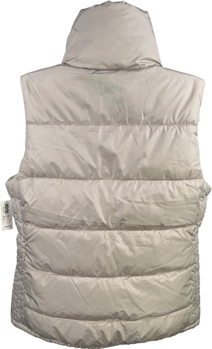 Old Navy Women’s Beige Fleece Lined Full Zip Puffer Vest - M