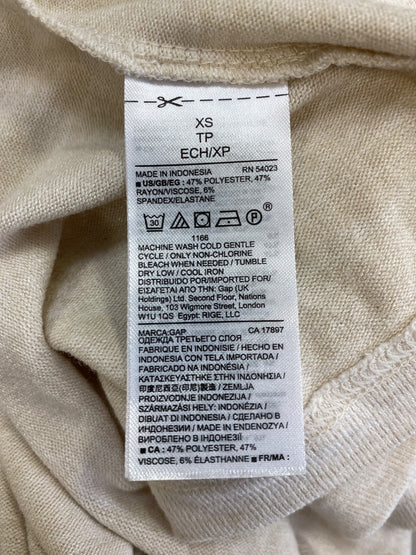 Gap Women’s Ivory Short Sleeve Pocket Front Tie Close Cardigan Sweater - XS