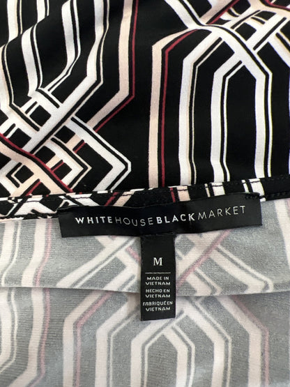 White House Black Market Women’s Black 3/4 Sleeve Lace Neck Tunic Blouse - M