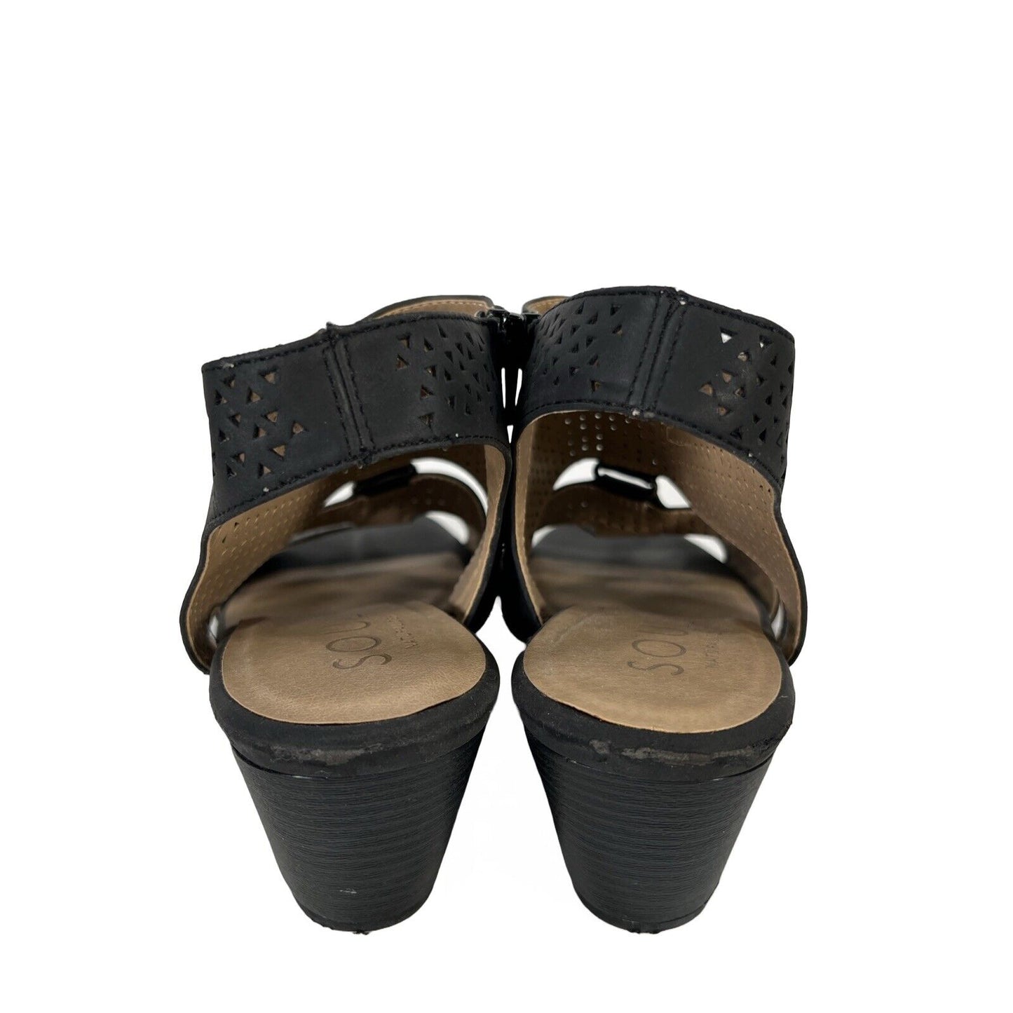 Naturalizer SOUL Women's Black Dez Open Toe Slingback Sandals - 10
