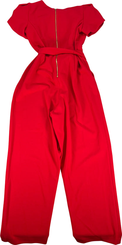 Calvin Klein Women’s Red Short Sleeve Long Sheath Dress - 10