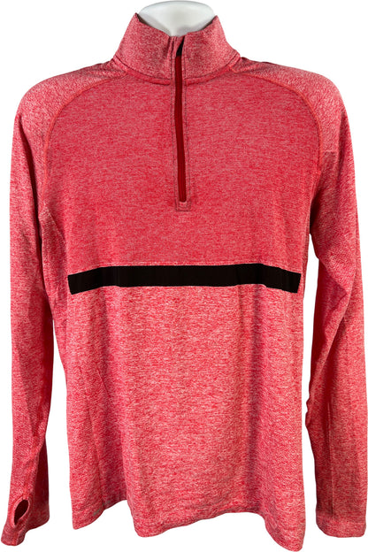 Nike Men’s Red Knit Running 1/2 Zip Pullover Long Sleeve Running Shirt - L