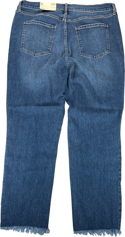 ANA Women’s Medium Wash High Rise Straight Leg Denim Jeans - 16